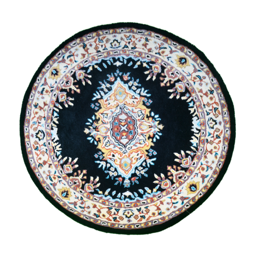 Kashan Mashad Round Hand Loomed Oriental Rug - Multi-colour