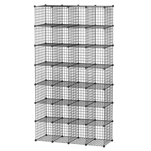 28 Cube Storage Cabinet DIY Wire Storage Shelves Metal Display Shelf Toy Book