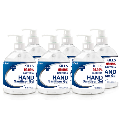 Relifeel Hand Sanitiser 3L 500mL x6 72% Alcohol Sanitizer Gel Instant Wash