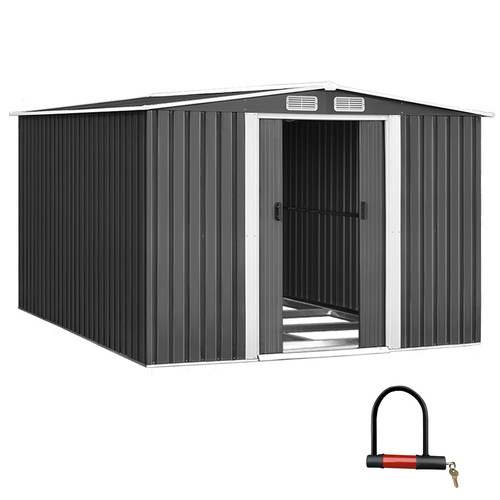 Giantz Garden Shed Outdoor Storage Sheds Tool Workshop 2.58X3.14X2.02M with Base