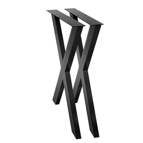 2x Metal Legs Coffee Dining Table Steel Industrial Vintage Bench X Shape 710MM
