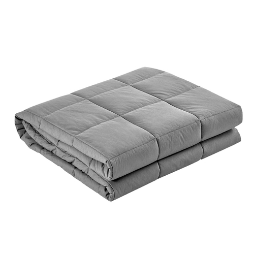 Giselle Bedding 9KG Cotton Weighted Blanket Heavy Gravity Deep Relax Adult Light Grey